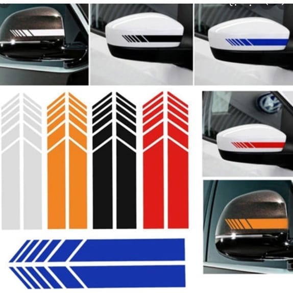 Par Adesivos Faixa Retrovisor Externo Tuning Universal Direito Esquerdo Carro AD1078