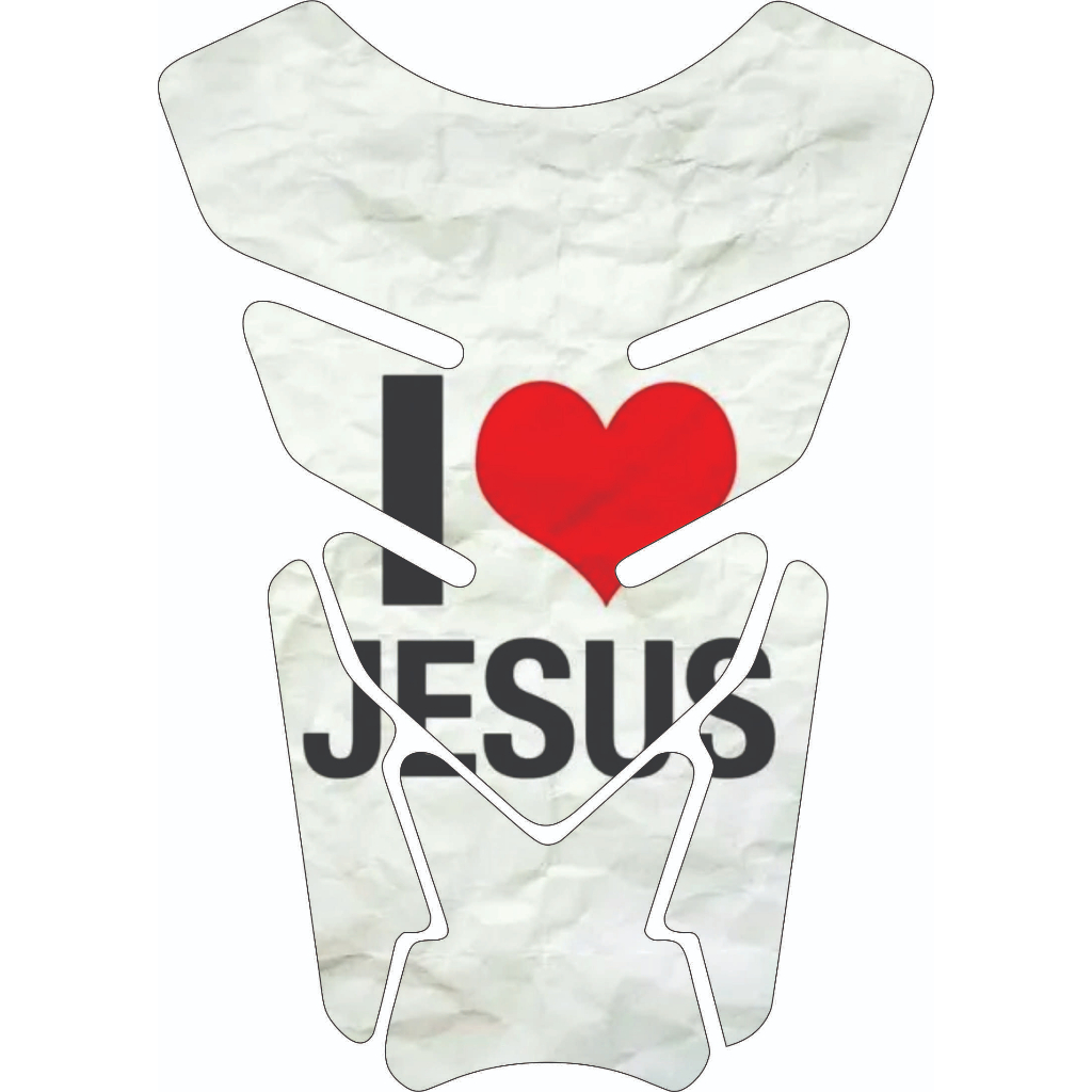 Protetor De Tanque Moto Resinado Tank Pad Universal I love Jesus Gospel Vários Modelos 2241