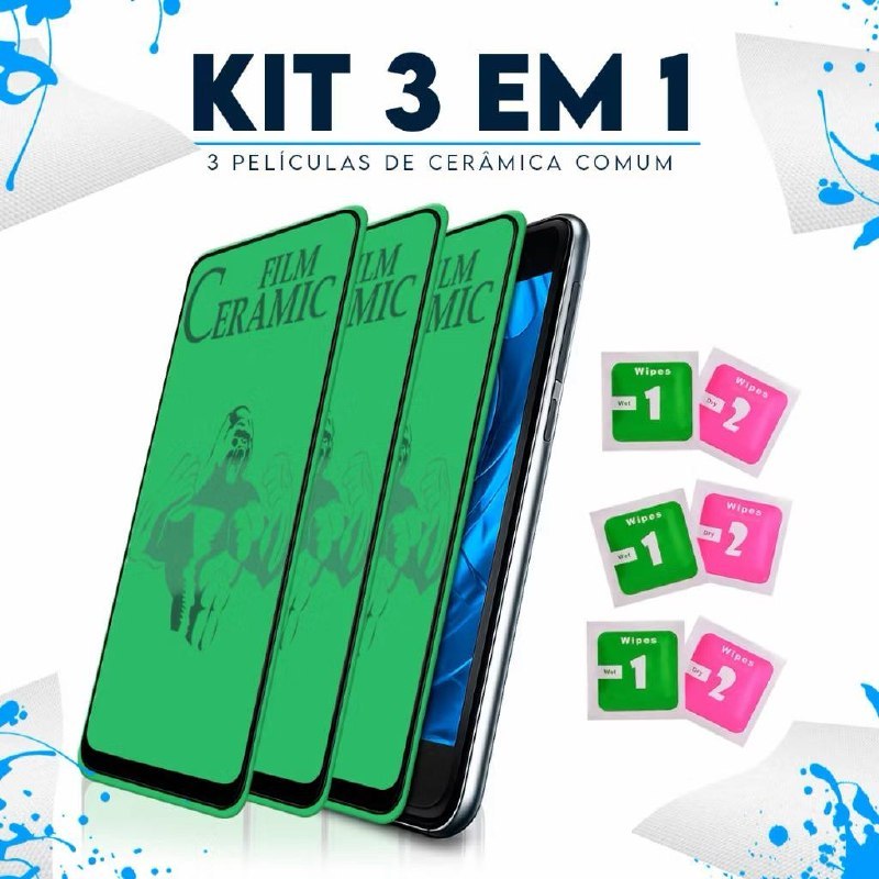 KIT 3 Película De Cerâmica Transparente 3D Toda Para Compatível