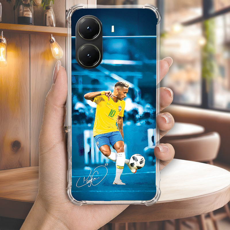 Capa Capinha REDMI NOTE 14 PRO PLUS 13 12 TURBO 11 10 10S 9T 9S Anti-impacto Personalizada futebol NEYMAR (4113)
