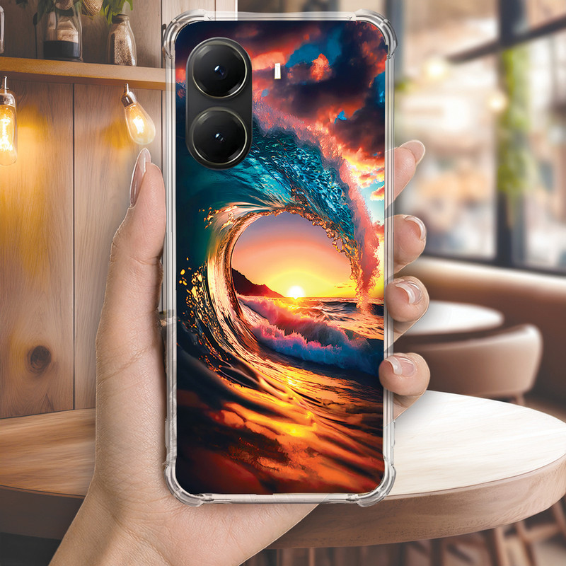 Capa Capinha REDMI NOTE 14 PRO PLUS 13 12 TURBO 11 10 10S 9T 9S Anti-impacto Personalizada natureza ONDA SOL (4215)