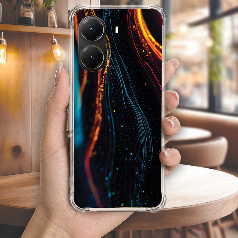 Capa Capinha REDMI NOTE 14 PRO PLUS 13 12 TURBO 11 10 10S 9T 9S Anti-impacto Personalizada cyber GLOW matrix 4251