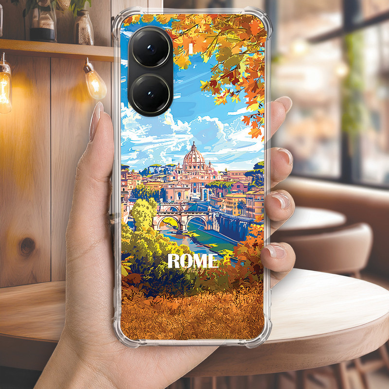 Capa Capinha REDMI NOTE 14 PRO PLUS 13 12 TURBO 11 10 10S 9T 9S Anti-impacto Personalizada paisagem cidade ROMA (4239)