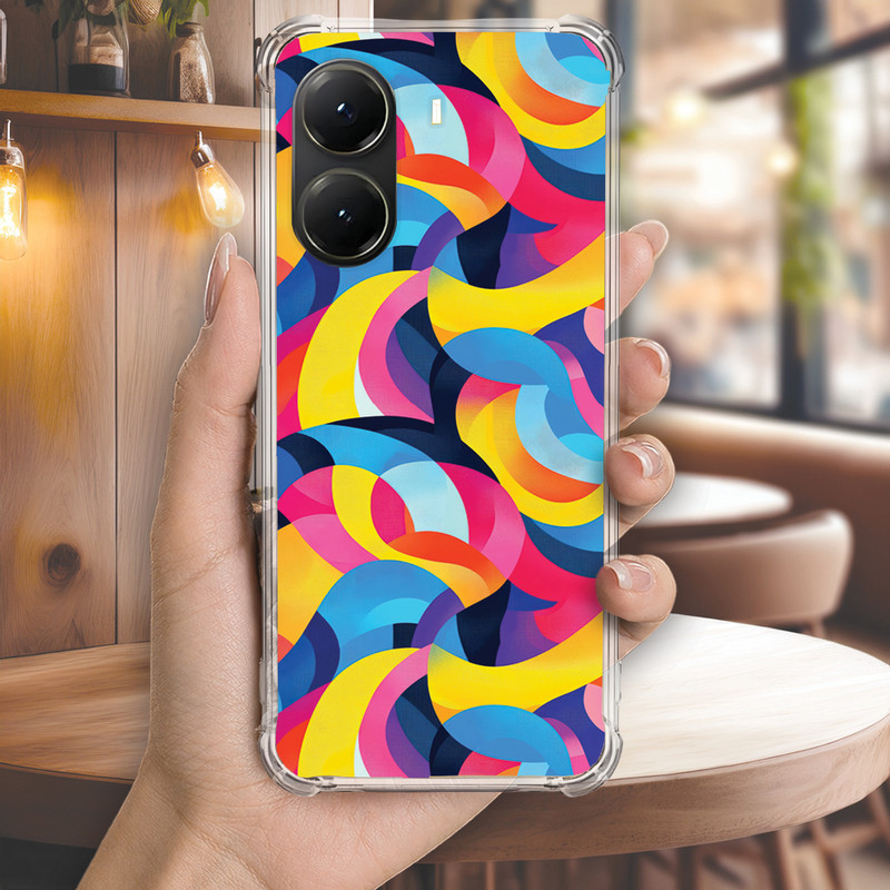 Capa Capinha REDMI NOTE 14 PRO PLUS 13 12 TURBO 11 10 10S 9T 9S Anti-impacto Personalizada abstrato GEO formas (4056)