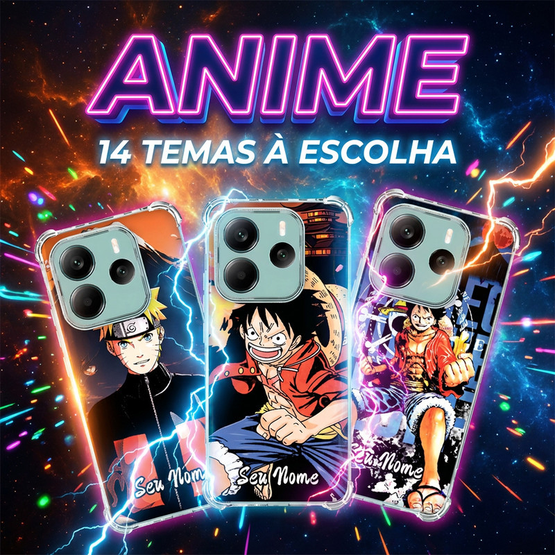 Capa Capinha REDMI NOTE 14 PRO 13 12 TURBO 11 10 10S 9T 9S 14C Anti-impacto Personalizada tema ANIME Manga Japones 1