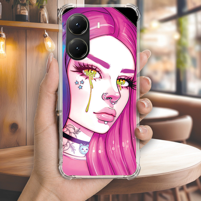Capa Capinha REDMI NOTE 14 PRO PLUS 13 12 TURBO 11 10 10S 9T 9S Anti-impacto Personalizada lagrimas GAROTA (4104)