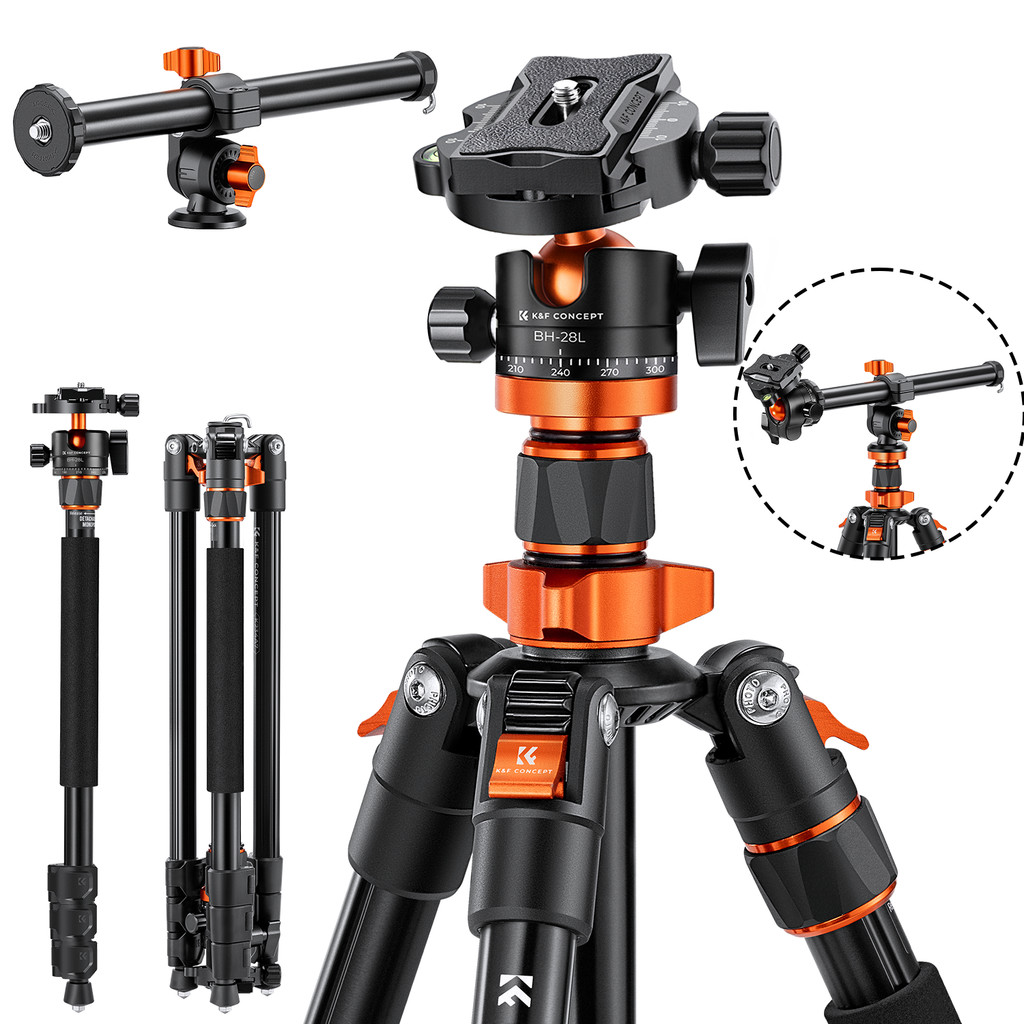 Tripé Profissional 2m Premium K&F Ajustável Ball head 360°