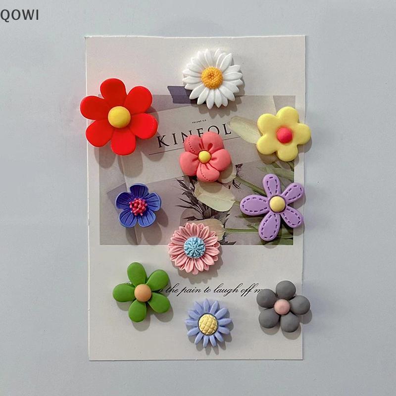 qo 10pc Doce Flor Fosco Plástico Ímãs De Geladeira Criativo Coreano 3d Dos Desenhos Animados Ímã Casa Decore Magnético S