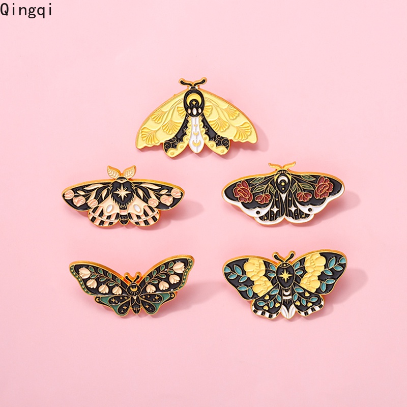 Bonito Colorido Moth Esmalte Pin Requintado Flor Borboleta Broches Emblemas Lapela Animal Dos Desenhos Animados Jóias Presente Para Crianças Amigos
