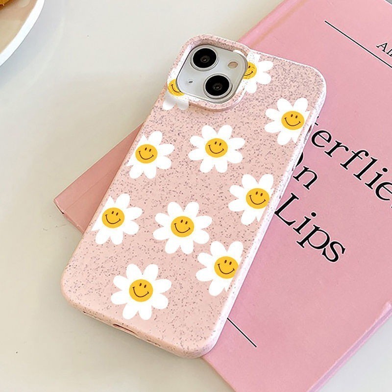 Capinha iphone 11/12/13/14/15 Pro max soft shell tpu capa para celular fofo desenho animado pequena flor amarela proteção para câmera com tudo incluído capa anti-queda, à prova de choque e anti-impacto