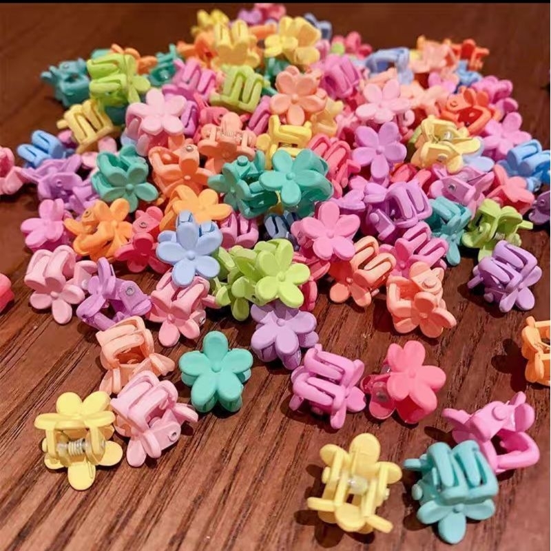 20 unidades Mini Grampo De Cabelo Infantil Colorido De Desenho Animado Acessório De Flor Pequena