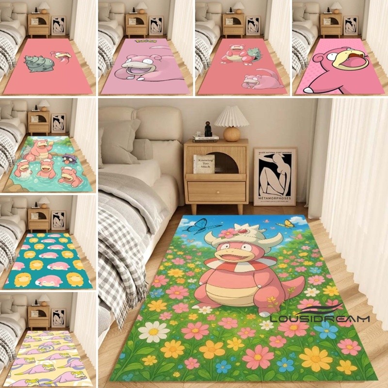 Primavera flor mar rosa dos desenhos animados bonito animal de estimação padrão tapete quarto bonito decorativo sala de