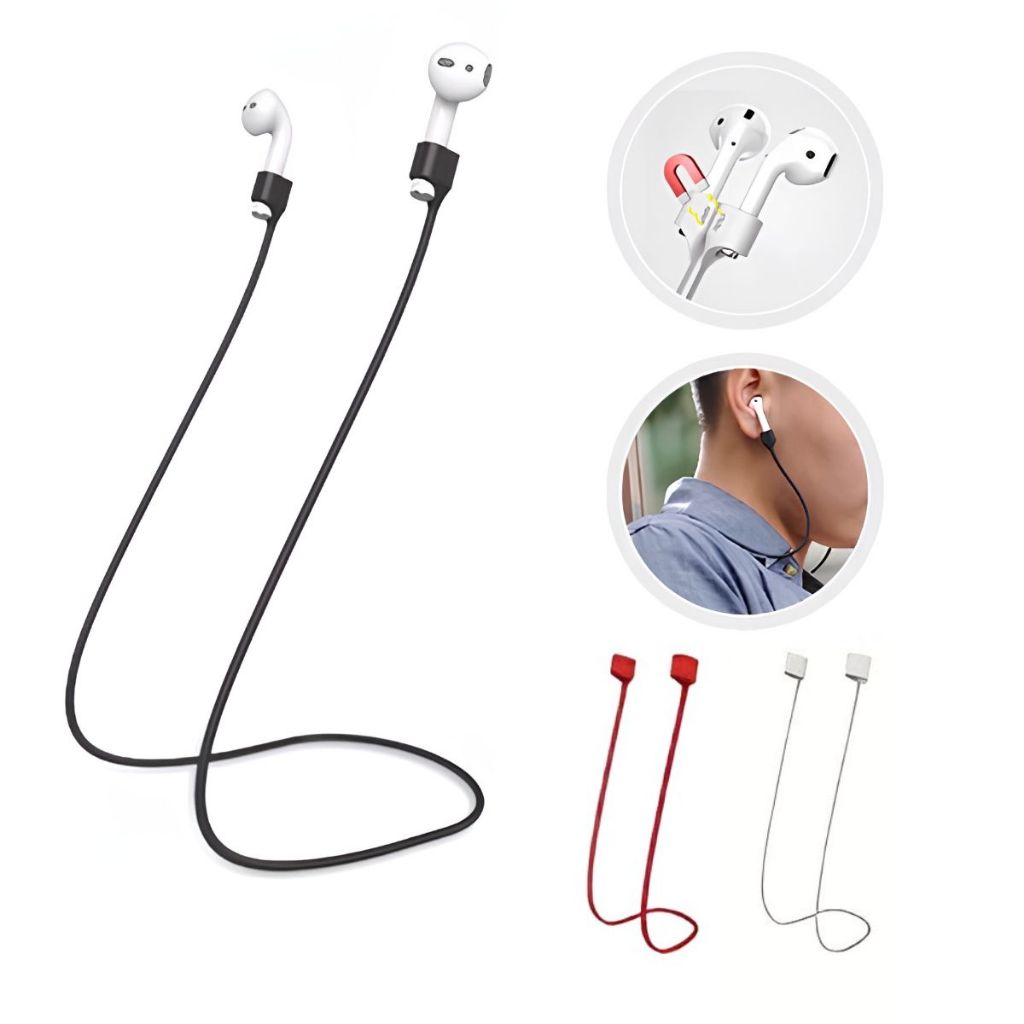 Cordão Para Fone Compatível Com Air Pods 1 2 3 Pro Strap Suporte de Pescoço Anti Queda Protege Fones