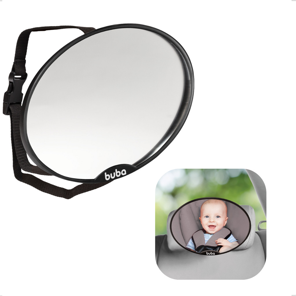 Espelho Retrovisor Carro Bebe Conforto Interno Redondo Suporte Banco Traseiro Monitor Criança Buba