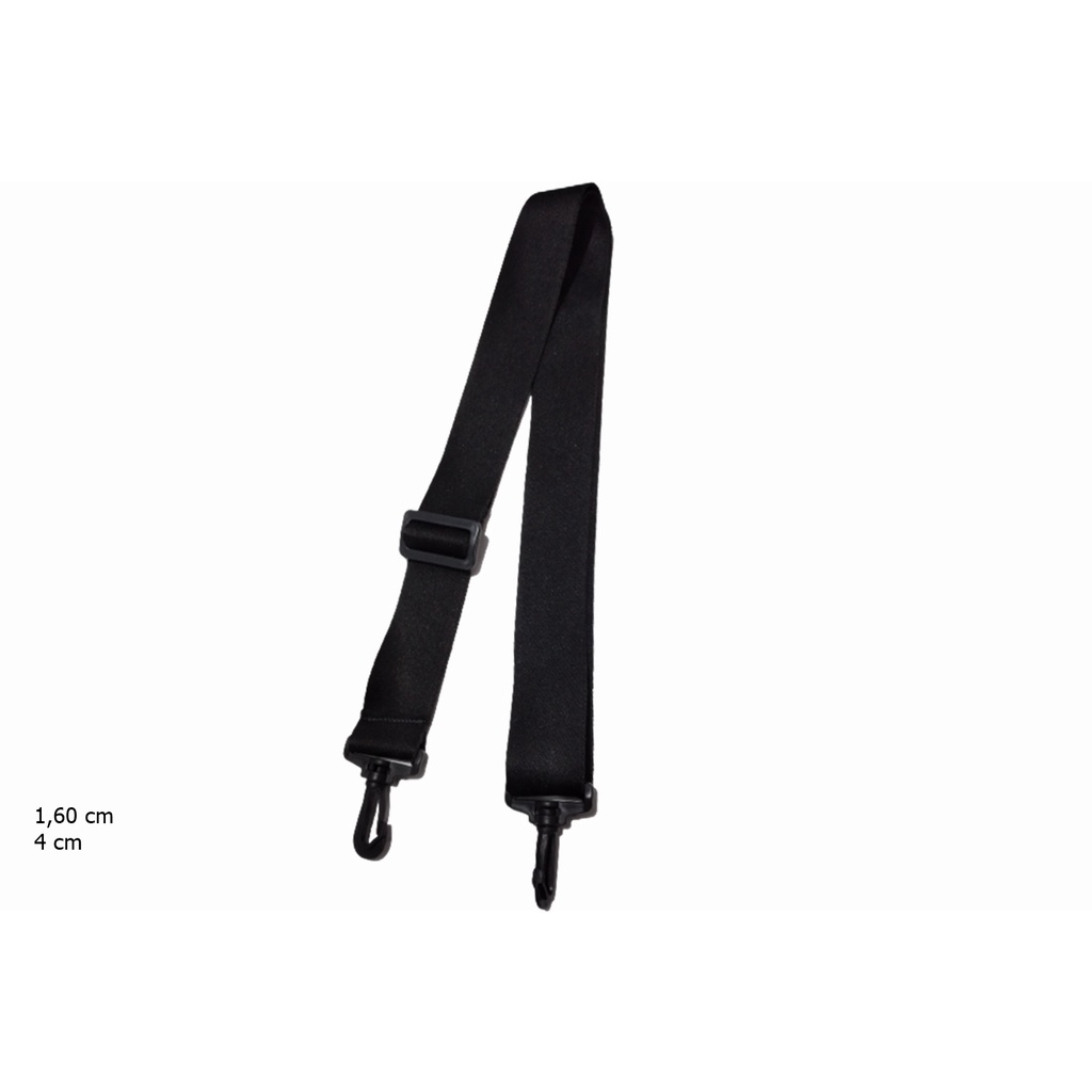 Alça Tiracolo em Nylon para Bolsa Transversal Avulsa na Cor Preta e Mosquete de Regulagem.