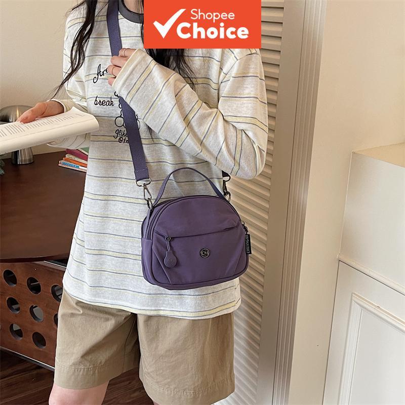 Bolsa tiracolo feminina de nylon mini, leve, com alça removível