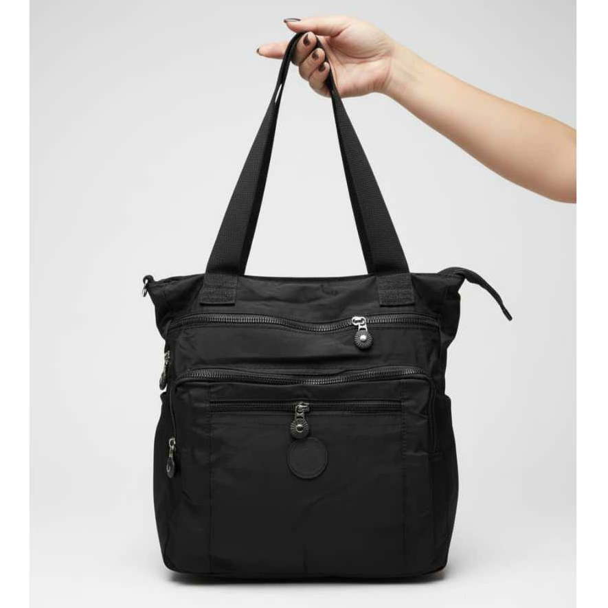 Bolsa de Ombro Feminina Nylon Quadrada • Uso Escolar e Trabalho • Tactel Resistente