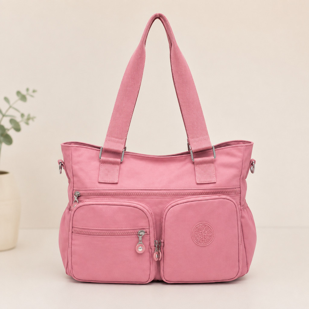 Bolsa Transversal de Ombro Feminina em Nylon - Uso Escolar Faculdade Trabalho