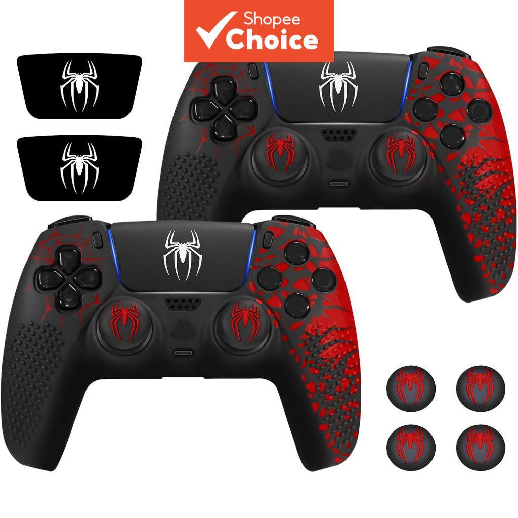 For PS5 Controller Cover Case Anti-Slip Silicone Protective Skin Compatible with PS5 with Thumb Grip Cap Sticker