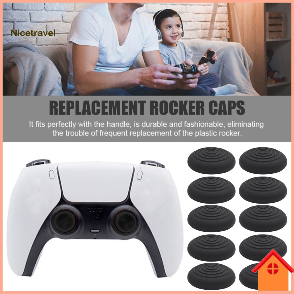 Professional Joystick Cap Game Controller Accessories 10pcs Silicone Thumb Grips Caps for Ps5 Anti-slip Analog Stick Cov
