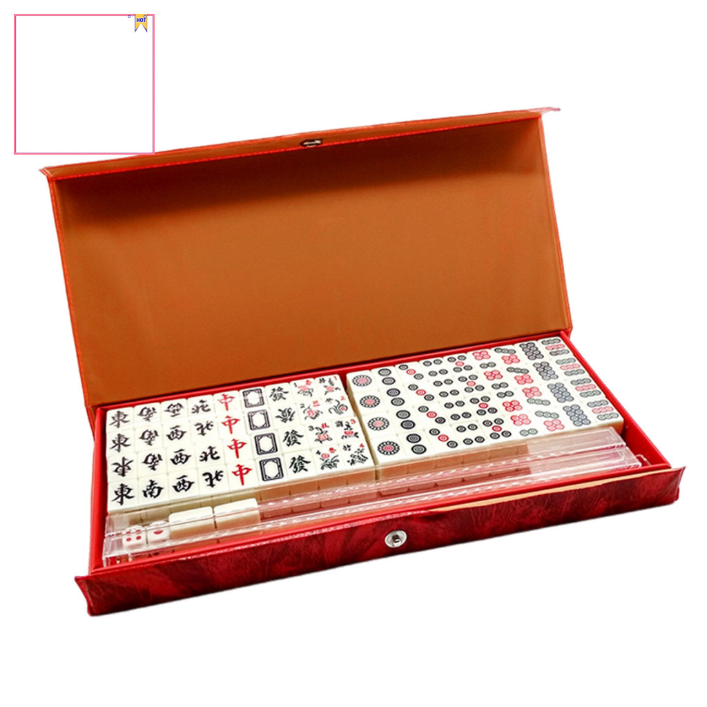 Mini Mahjong for Parties Portable Set – Lightweight Travel Home Classic Chinese Game for Compact Easy-to-carry Tiles f