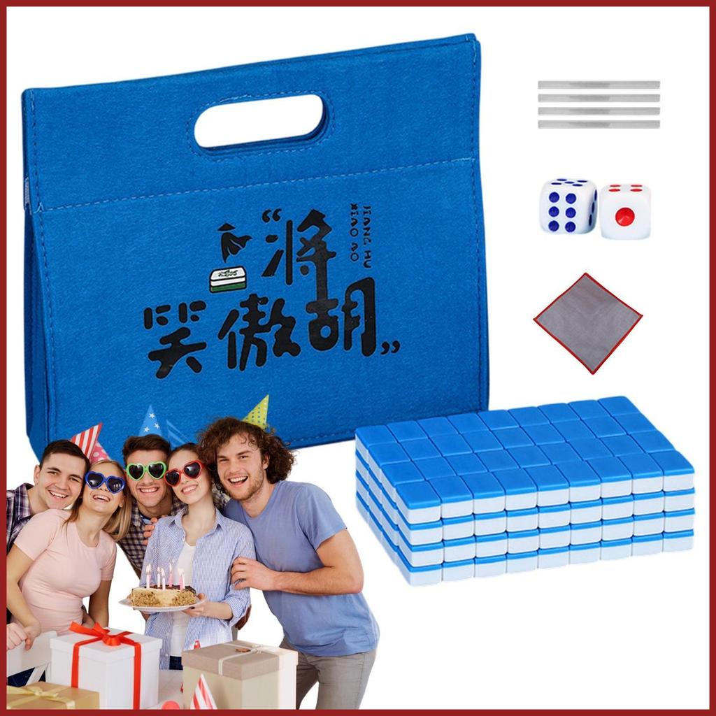Conjunto De Mahjong Chinês Pequena Toalha De Mesa Saco De Transporte Dados Telha Régua Jogo Para Amigo Noite Yikaibr