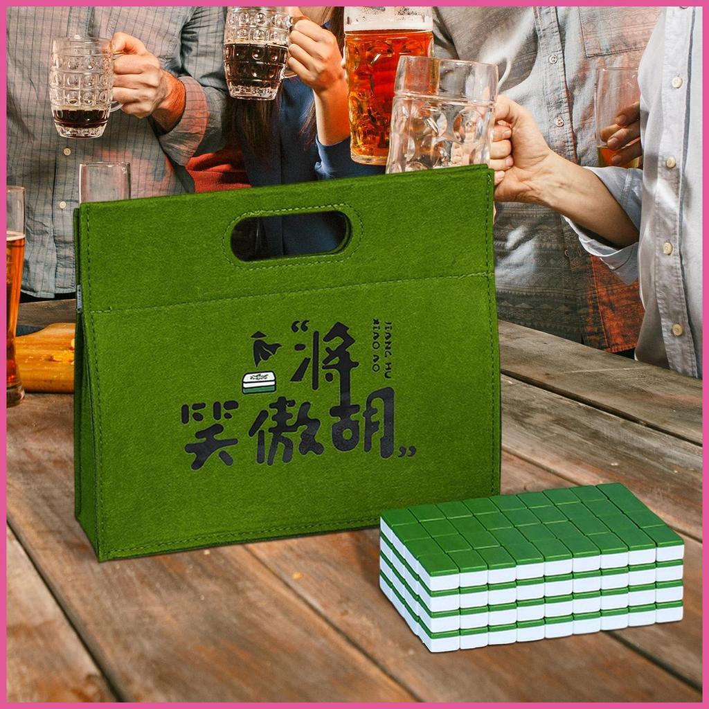 Mahjong Jogo Conjunto Pequena Toalha De Mesa Saco De Transporte Dados Telha Régua Para Amigo Noite openalbr