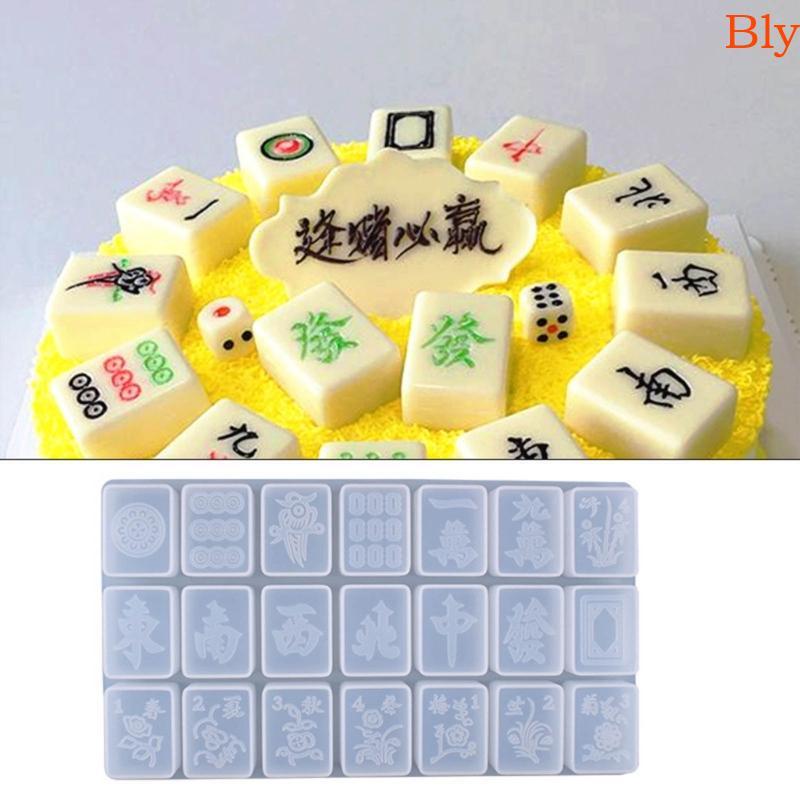 Bly Chinês Majong Molde Silicone Para Criativos Mahjong Resina Epóxi Fundição Projeto