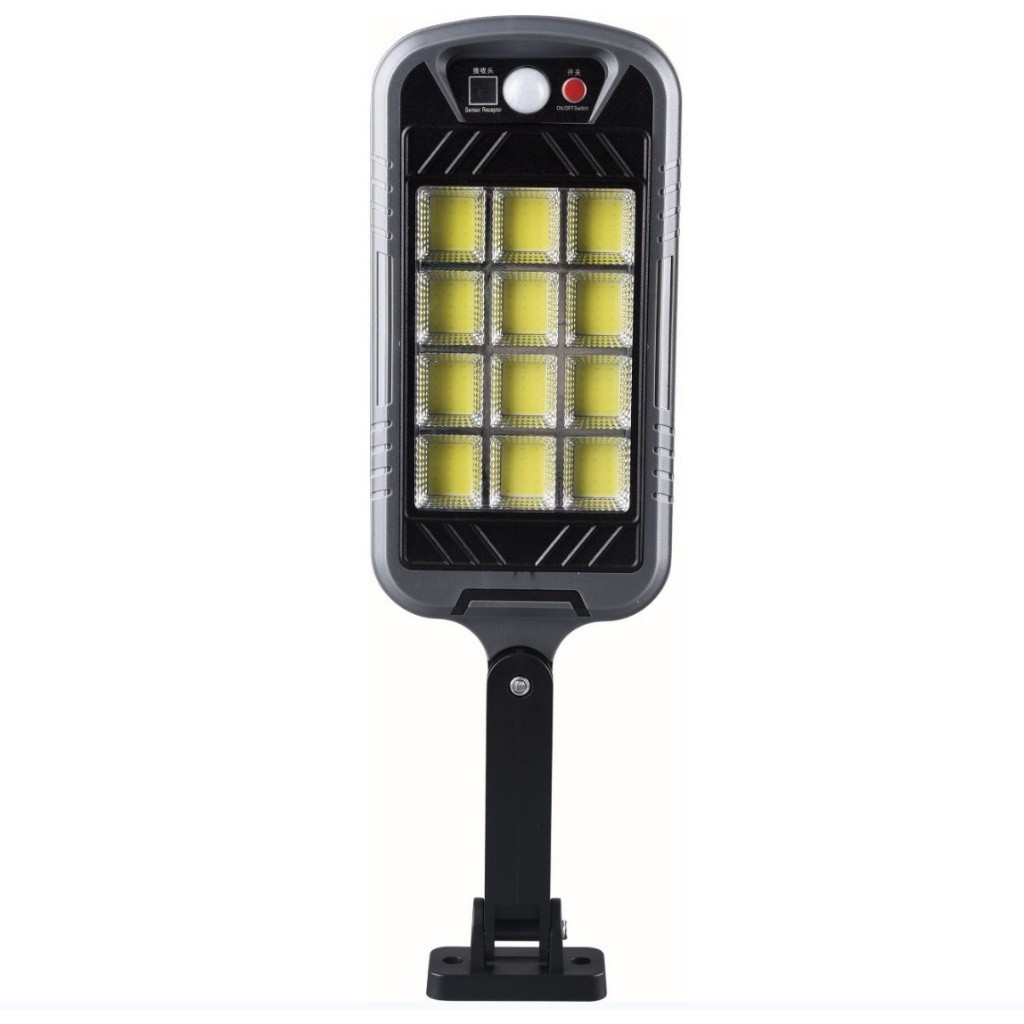 Mini Luminária Led Solar Poste Rua Parede Sensor 144 cob Cont