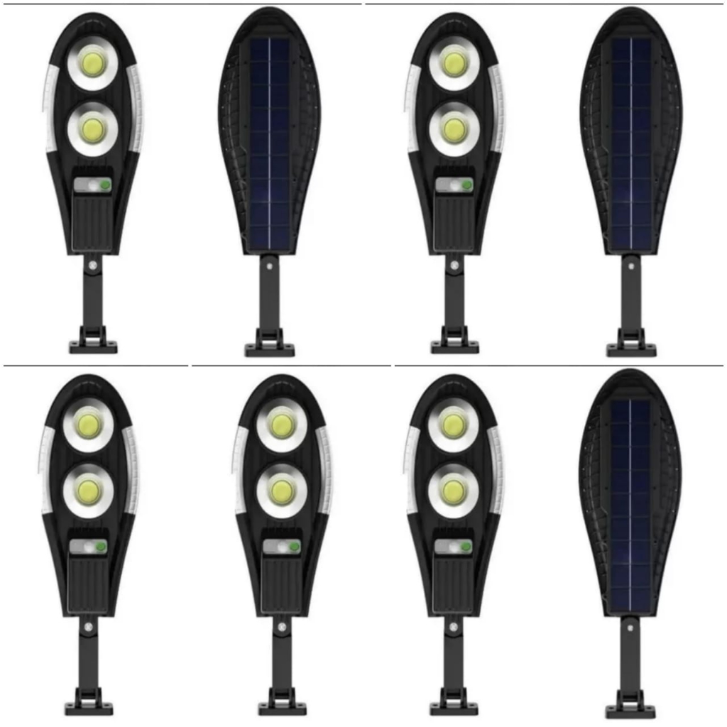 5 Luminária Pública Led Solar 100w Cob Mini Poste Rua Com Sensor Presença Controlador