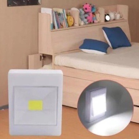 Mini Luminária COB Led Forte Armário Corredor Abajur Pilha Fixação Imã