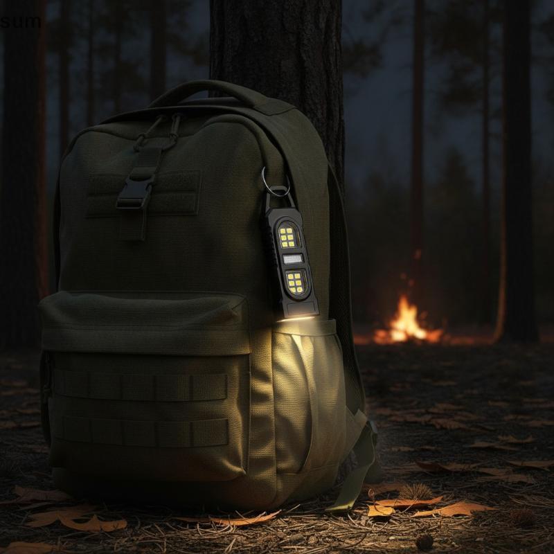 [sum] Portátil Mini COB LED Chaveiro Lanterna USB Recarregável Brilhante Poeta Luz Para Presente Emergência Acampamento