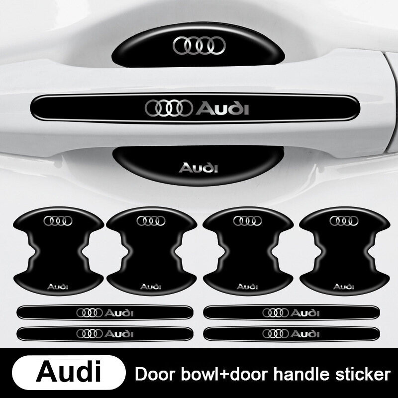 Car anti-collision strip metal door handle protection sticker suitable for Audi A3 A4 A5 A6 A7 A8 Q2 Q3 Q4 Q5 Q6 Q7 Q8 w