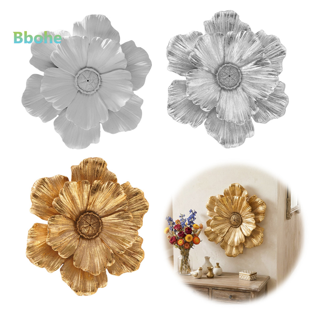 Resin Flower Wall Decor 3d Art Sculpture – Modern Floral Hanging Decoration for Room Home Office Elegant for Stylish