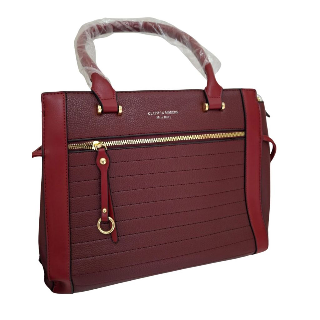 Bolsa Estruturada Clássica & Modern – Vinho Elegante