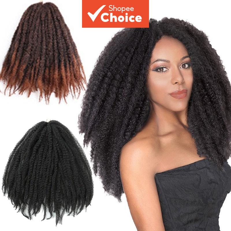 Afro Kinky Marley Crochet Trança Cabelo 18 Polegada 100g Torções Sintéticas Para Mulheres Peruca E Extensão