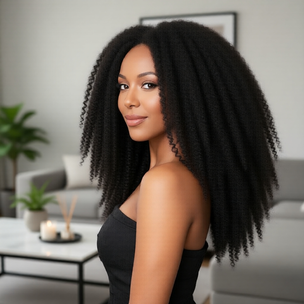 Cabelo Marley Encaracolado Afro Kinky para Trança com Crochê, 18 pol, 100 g, Sintético, Torções para Mulheres, Extensão