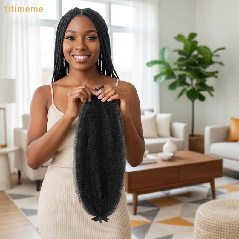tr Afro Torção Crochê Cabelo 16 Polegada Sintético Elástico Kinky Pré Separado Extensões Para Proteção Trançado E Torcid