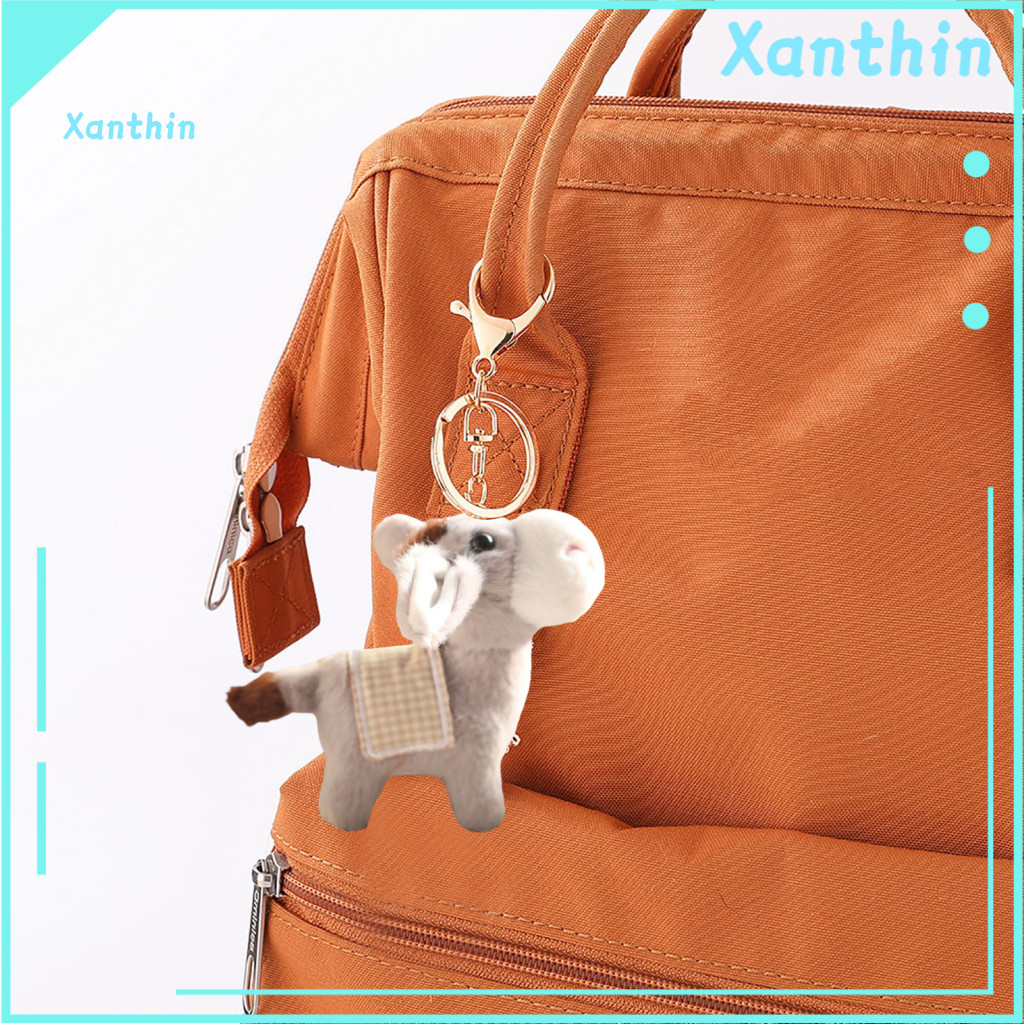 Handmade Donkey Plush Pendant Mini Cartoon Keychain Soft Stuffed Doll Cute Hanging Ornament Backpack Accessory Pp Cotton