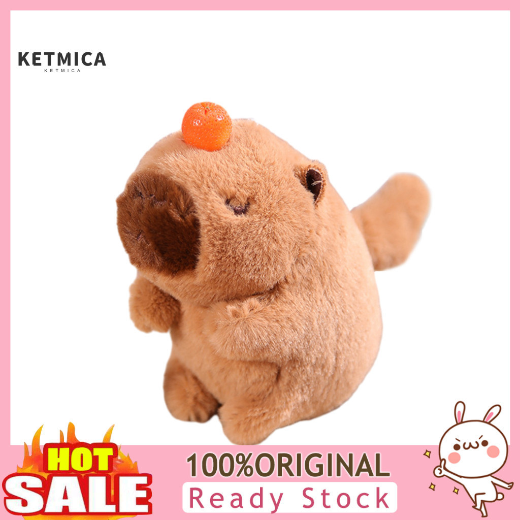 Plush Doll Home Decoration Cartoon Capybara Toy Soft Cotton Stuffed Animal Keychain Pendant Cute Hanging Ornament Kids B
