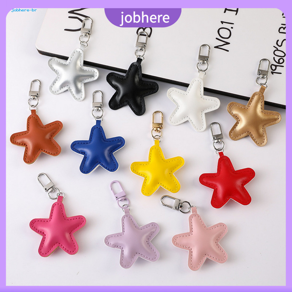 Bag Pendant Imitation Leather Keychain Star-shaped Soft Cotton with Metal Buckle – Cute Charm Hanging for and for Sout