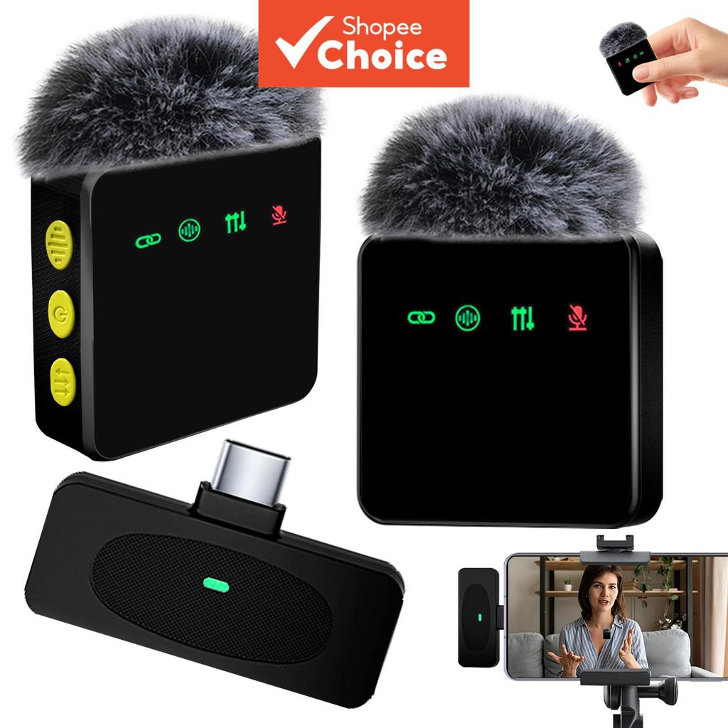 Microfone de Lapela Wireless Transmissão Sem Fio Estável e Antirruído Kit para Gravação Interno e Externo