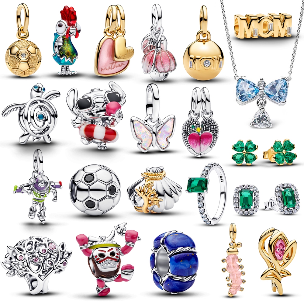 2026 Novo 925 Ponto De Prata Bonito Dos Desenhos Animados Pingente Grânulo Disney Charme Apto Para DIY Original Estilo E