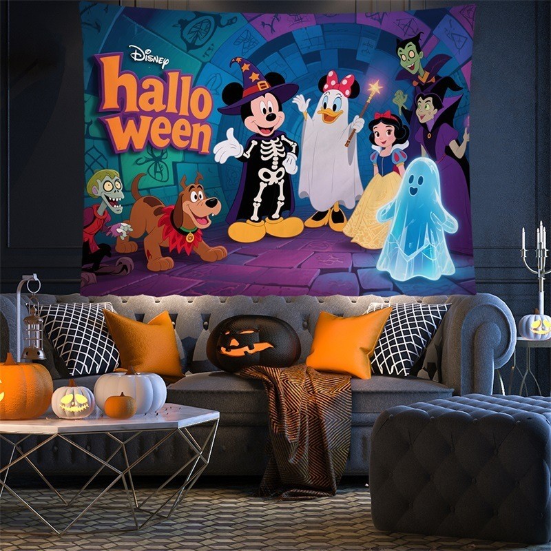 YHMBY818 Novo estilo ponto pano de fundo de Halloween desenho animado Anime atmosfera decoração pano