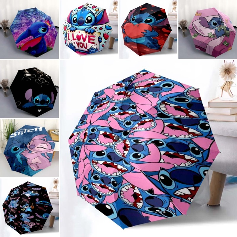 Guarda-chuva de sol com ponto de desenho animado, bonito, colorido, série Kawaii, guarda-chuva dobrável automático, pode