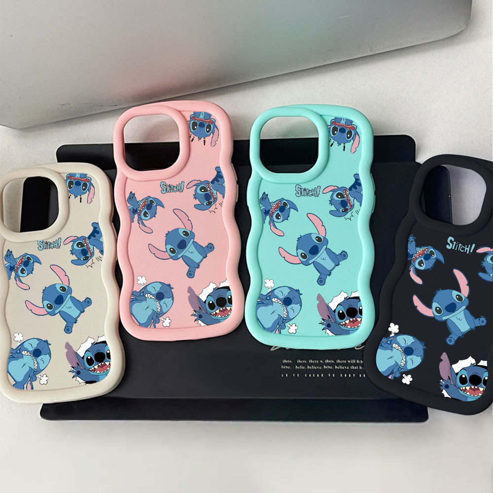 Capa Para iPhone 17 Pro Max 17Air 16 15 13 11 14 12 11 Xs XR 7 8 Plus Vários Desenhos Animados Ponto Onda Caso