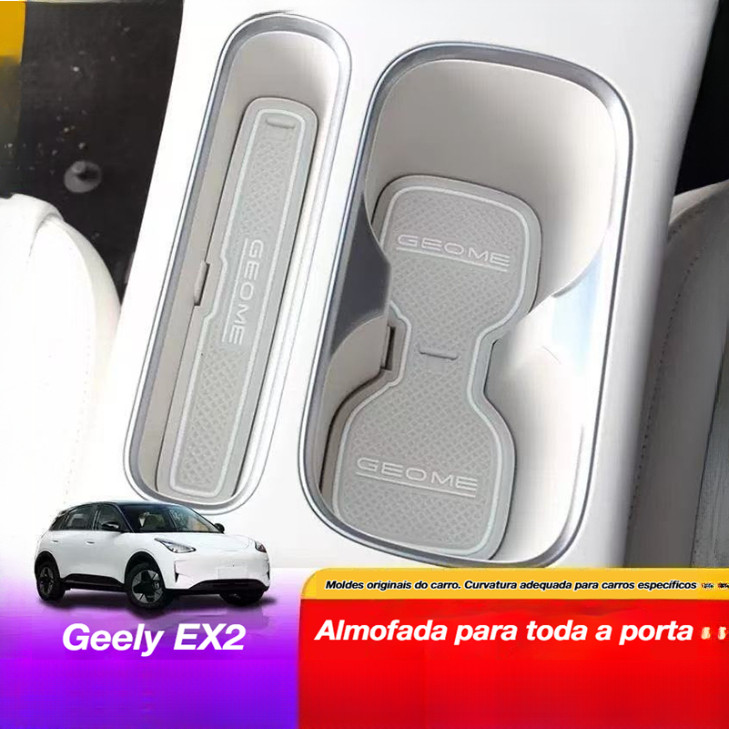 Tapetes de Armazenamento Antiderrapantes para Portas de Carro Geely EX2/Proton Ertiga 5, Porta-Copos Internos com Função