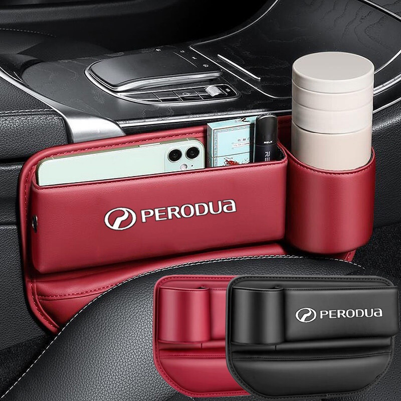 Car Seat Slot Leather Storage Box Expansion Storage Bag Water Cup Holder for  Perodua Axia Myvi Bezza Alza Aruz Kelisa A