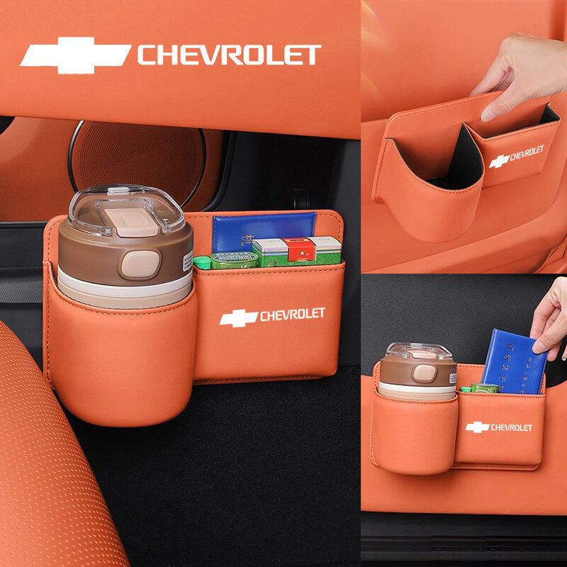 Multifunctional Large Capacity Car Door Cup Leather Storage Box Back Clip On Auto Interior Organizer Holder Fit For Chev