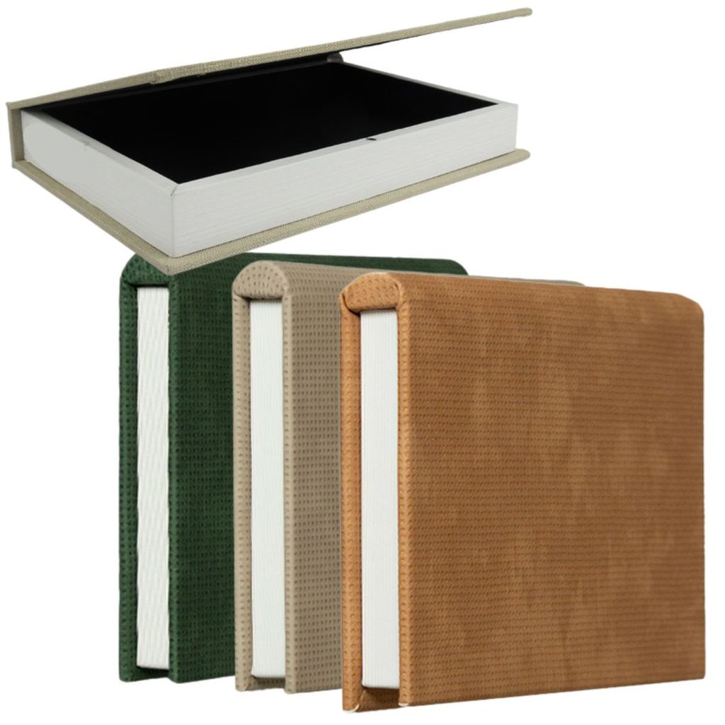 Livro Caixa Decorativa 32x23x4cm Couro Texturizado Paramount